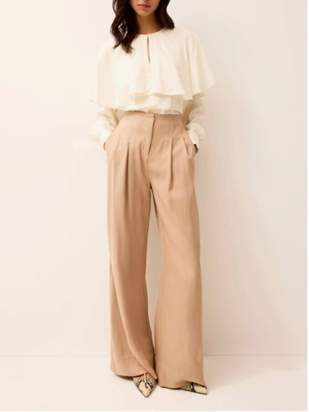 Marie Oliver Macbee Twill Wide Leg Trouser Pant